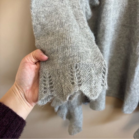 Sparrow Light Gray long Ruffled Cardigan - Picture 3 of 4